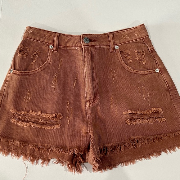 Mustard Seed Denim Shorts Distressed Frayed Hem - Size S.‎ - Picture 1 of 8